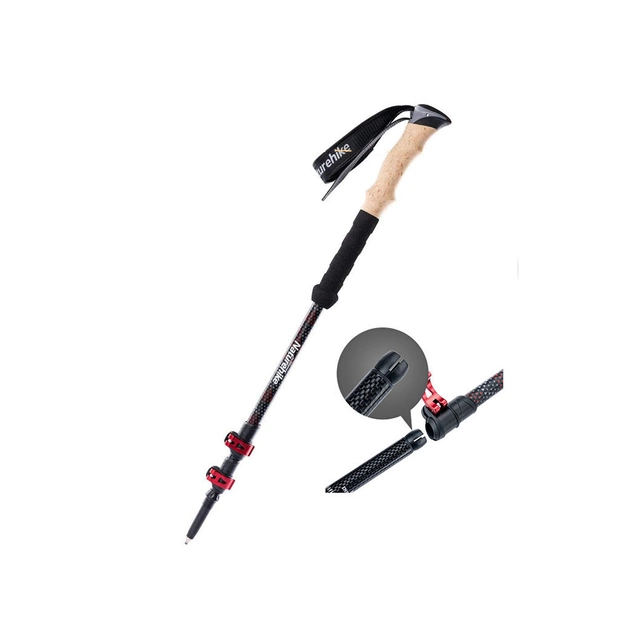 Трекінгові палиці Naturehike NH20DS003 135 см чорний/червоний 1 шт (6976023924699) - зображення 1