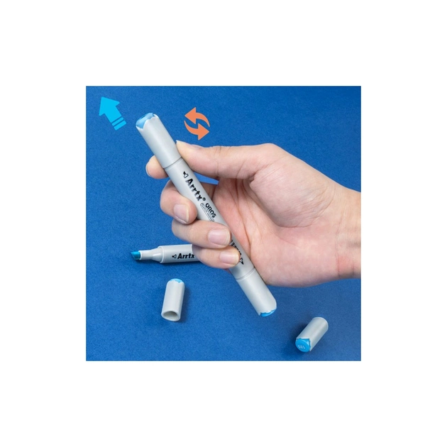 Художній маркер Arrtx Спиртові Oros ASM-03BU 24 кольори, сині відтінки (LC302529) - picture 5