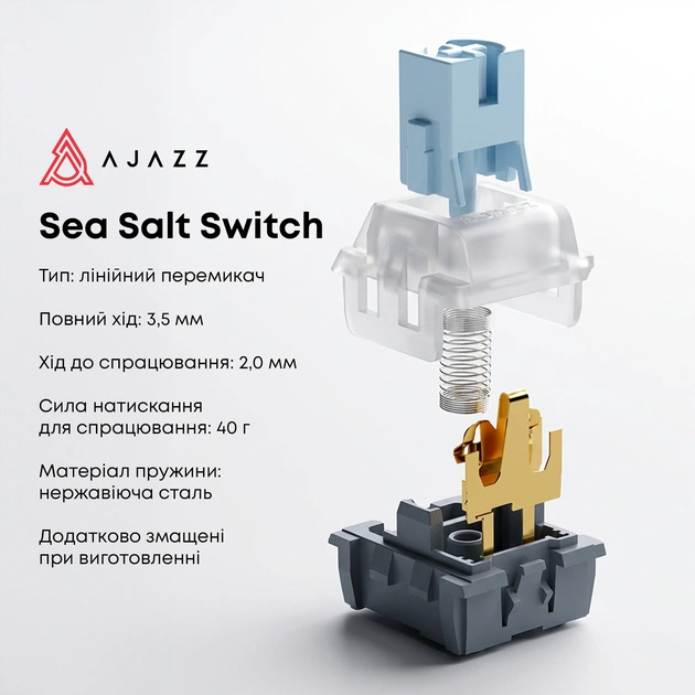 Клавіатура Ajazz AK820 Sea Salt Switch Black USB-C (AK820-SS-BGY) - зображення 6