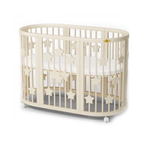 Ліжечко Ingvart SMART BED ROUND із зірочками молочний (1359001) - изображение 1