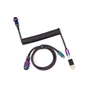 Дата кабель USB 2.0 AM to USB-C 1.08m Premium Coiled Aviator Straight rainbow plated black Keychron (CAB5_KEYCHRON) - зменшене зображення 1
