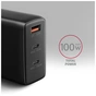 Зарядний пристрій AXAGON 1xUSB + 2xUSB-C 100W QC4+ PD3.0 PPS black (ACU-DPQ100) - зменшене зображення 3