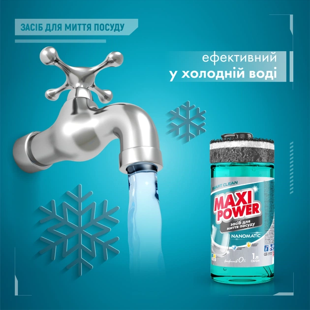 Засіб для ручного миття посуду Maxi Power Nanomatic 1 л (4820204703400) - picture 5