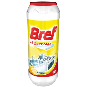 Порошок для чищення кухні Bref Ефект соди Лимон 500 г (9000100254953) зображення 1