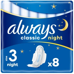 Гігієнічні прокладки Always Classic Night Розмір 3 8 шт. (4015400260837) зображення 1