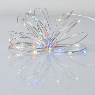 Гірлянда YES! Fun Нитка на мідному дроті 40 LED Різнокольорова 4 м Статична На батарейках (975029) зображення 1
