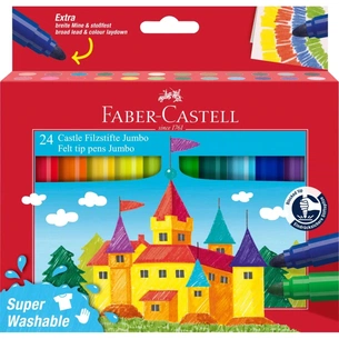 Фломастеры Faber-Castell утолщенные Felt tip JUMBO 24 цвета в картонной коробке (32539) изображение 1