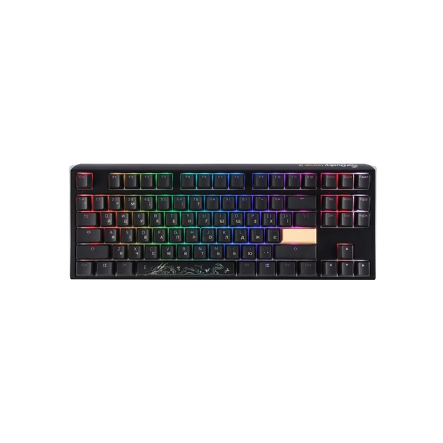 Клавіатура Ducky One 3 TKL Cherry MX Blue RGB UA USB Black (DKON2187ST-CUAPXCLAWSC1) - зображення 1