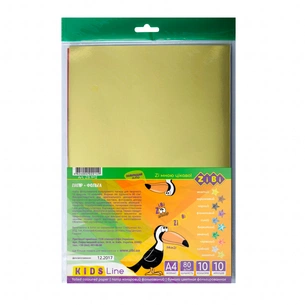 Кольоровий папір ZiBi А4, фольгована 10 листів/10 кольорів (ZB.1912) зображення 1