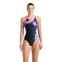 Купальник Arena Dreamhline Swimsuit V Back 008328-500 чорний, фіолетовий, бірюзовій 38 (3468337427957) - зменшене зображення 1