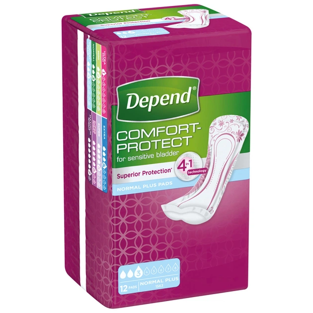 Урологічні прокладки Depend Normal Plus Pad 12 шт. (5029053546162/5029053561585) - зображення 2