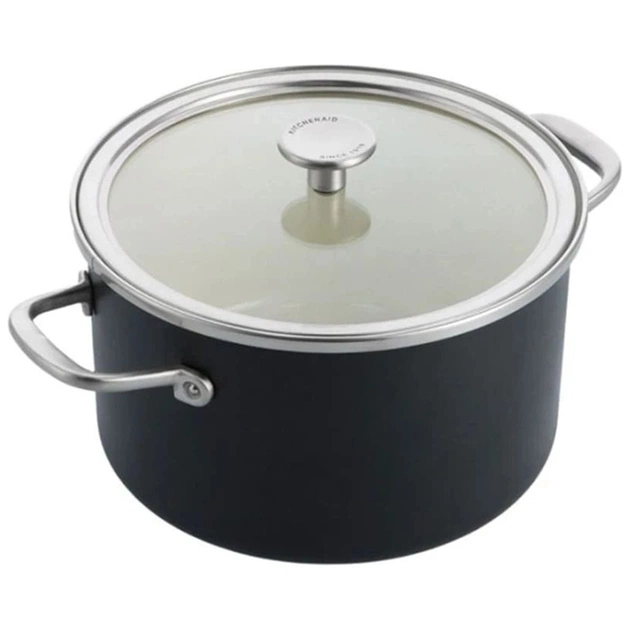 Каструля KitchenAid Steel Core 24 см 6 л матовий чорний (CC006001-001) - зображення 1