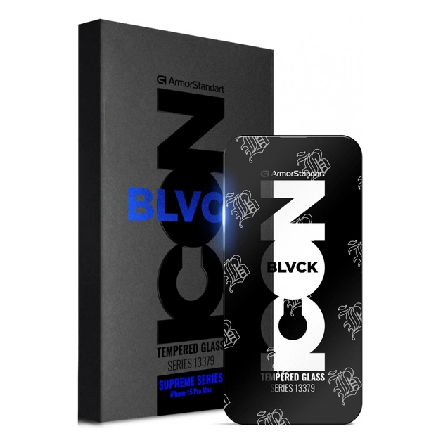 Скло захисне Armorstandart Supreme Black Icon 3D Apple iPhone 15 Pro Max Black (ARM68224) - зображення 1