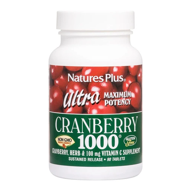 Травы Natures Plus Ультра Клюква, 90 Таблеток Медленного Высвобождения (NTP3953) - изображение 1