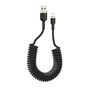 Дата кабель USB 2.0 AM to Lightning 1.0m spiral black ColorWay (CW-CBUL051-BK) - зменшене зображення 1
