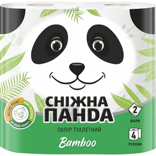 Туалетний папір Сніжна Панда Bamboo 2 шари 4 рулони (4823019009415) зображення 1