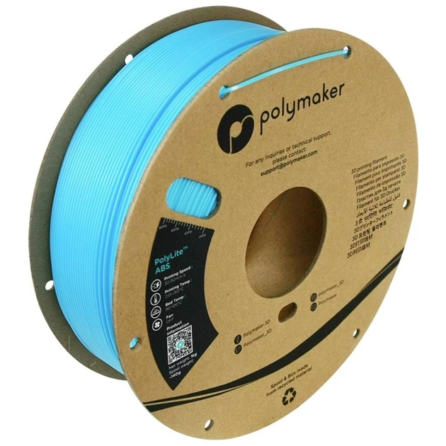 Пластик для 3D-принтера Polymaker ABS POLYLITE 1,75mm 1kg LIGHT BLUE (PE01031) - изображение 1