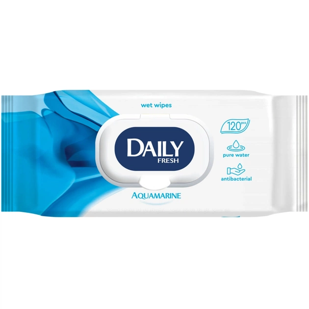 Вологі серветки Daily Fresh універсальні з клапаном 120 шт. (4823071642322) - зображення 1
