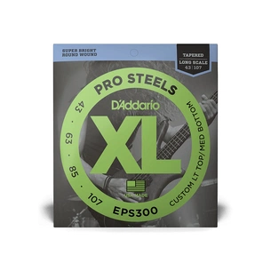 Струни для гітари D'Addario XL ProSteels Bass Custom Light Top/Medium Bottom (43-107) (EPS300) зображення 1