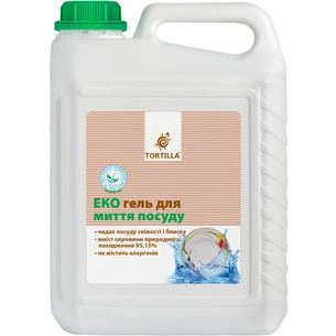 Засіб для ручного миття посуду Tortilla Еко гель 5 л (4820178060950) зображення 1