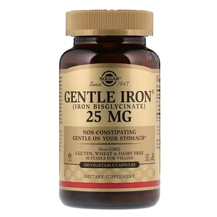 Мінерали Solgar Хелатний Залізо, 25 мг, Gentle Iron, 180 рослінніхапсул (SOL-01250) зображення 1