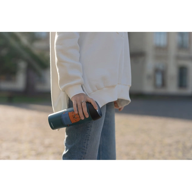 Термокружка Ardesto Coffee Тime Red Cat 450 мл Синя (AR2645CG) - зображення 5