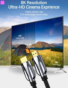 Кабель Vention HDMI-HDMI, 2 m, v2.1 (AALBH) зображення 1