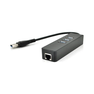 Концентратор Voltronic USB 3.0 to 3xUSB + Ethernet black (YT-3H3+1) зображення 1