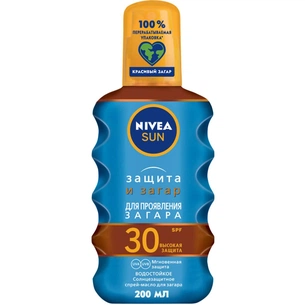 Засіб для засмаги Nivea Сонцезахисна олія Захист та засмага SPF 30 200 мл (4005800118784) зображення 1
