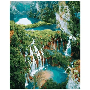 Картина по номерам Strateg Безліч водопадів 40х50 см (VA-2900) зображення 1