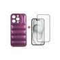 Чохол до мобільного телефона Dengos iPhone 15 Pro Case + Glass (Purple) (DG-KM-81) - зменшене зображення 1