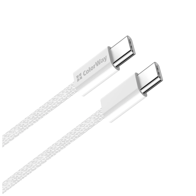 Дата кабель USB-C to USB-C 2.0m (braided cotton) (PD Fast Charging 60W) 3.0А grey ColorWay (CW-CBPDCC068-GR) - picture 3