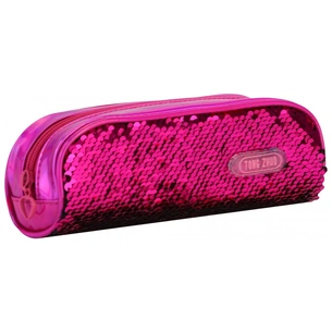 Пенал Cool For School 2 відділення з паєтками Червоно-рожевий (CF6490-rose) зображення 1