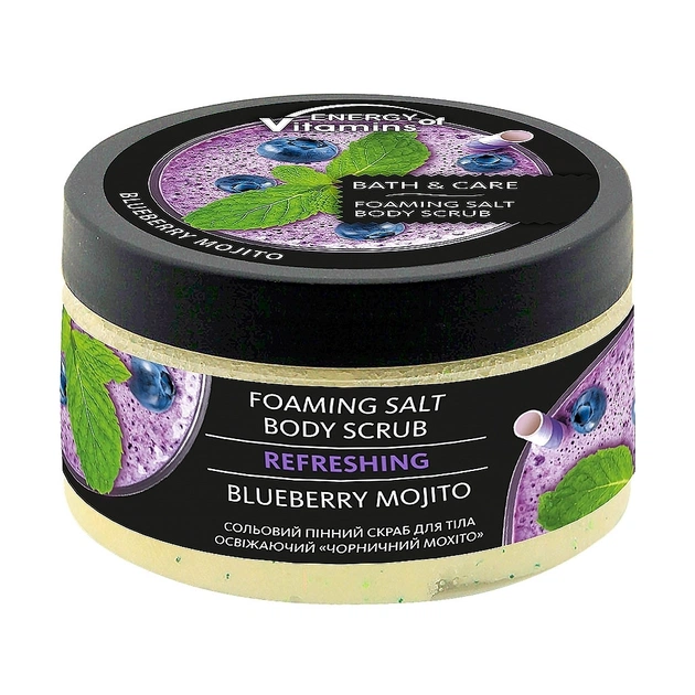 Скраб для тіла Energy of Vitamins Сольовий пінний Освіжаючий Чорничний мохіто 250 мл (4823080000847) - picture 1