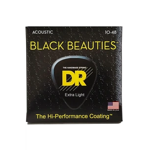 Струни для гітари DR Strings Black Beauties Acoustic - Extra Light (10-48) (BKA-10) зображення 1