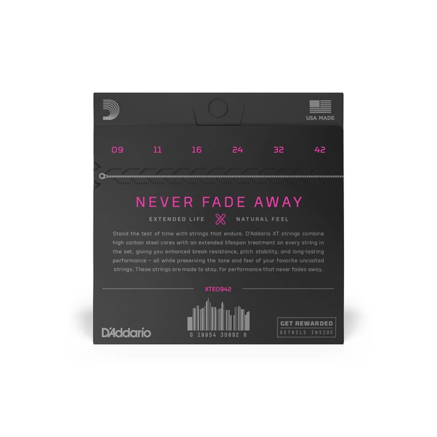 Струни для гітари D'Addario XT Electric Nickel Plated Steel Super Light (09-42) (XTE0942) - picture 3