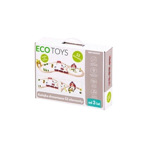 Залізниця дерев'яна Ecotoys з потягом на батарейках (HM180995) зображення 1