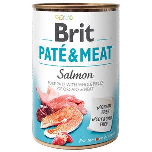 Консерви для собак Brit Pate and Meat зі смаком лосося 400 г (8595602530267) зображення 1