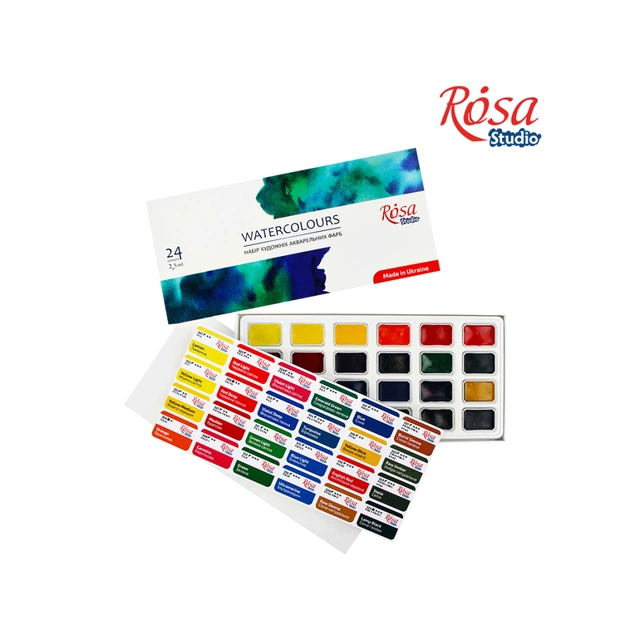 Акварельні фарби Rosa Studio 24 кольори х 2.5 мл (4823098518037) - picture 4
