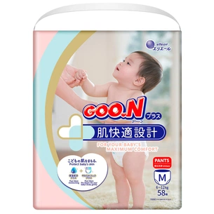 Підгузки GOO.N Plus Трусики для дітей 6-12 кг розмір M Унісекс 58 шт (843339) зображення 1