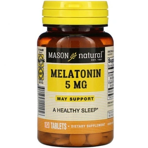 Амінокислота Mason Natural Мелатонін 5 мг, Melatonin, 120 таблеток (MAV11142) зображення 1