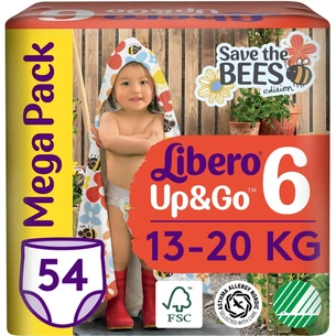 Підгузки Libero Up&Go Розмір 6 (13-20 кг) 54 шт (7322541743004) зображення 1