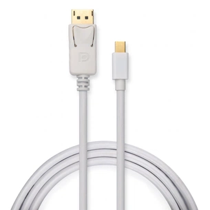 Кабель мультимедійний Mini Display Port to Display Port 1.8m 4K white Vinga (VCPMDPDP1.8WH) зображення 1