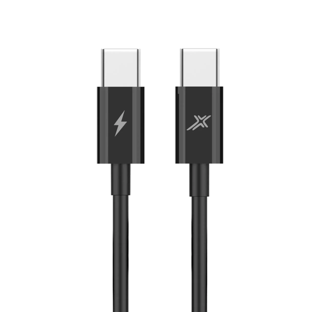 Дата кабель USB-C to USB-C 1.0m 60W CC-07B Black Grand-X (CC-07B) - изображение 1
