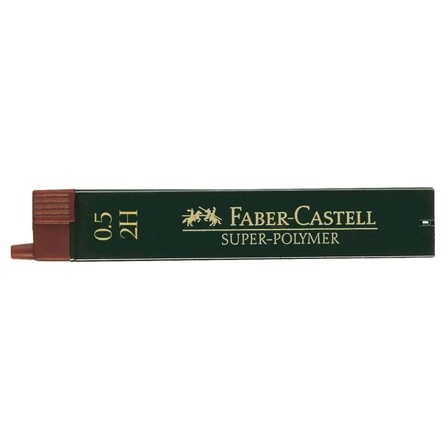 Грифель для механічного олівця Faber-Castell Super-Polymer 2Н (діаметр 0,5 мм), 12 штук в пеналі (16806) - зображення 1