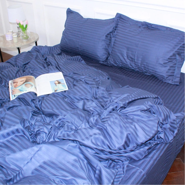 Постільна білизна MirSon Satin 30-0020SmokyBlue 160х220 Сімейний (2200005255384) - зображення 1