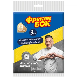 Серветки для прибирання Фрекен БОК Віскозні універсальні 3 шт. (4823071624885) зображення 1