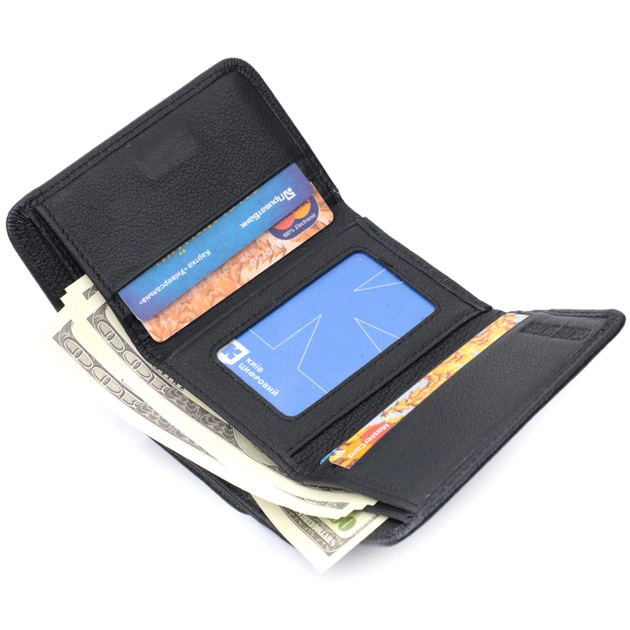 Гаманець ST Leather З натуральної шкіри Чорний (22722) - изображение 8