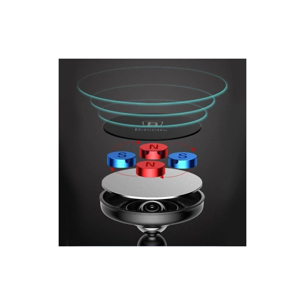 Універсальний автотримач Baseus Magnetic Bullet An on-board (клейка стртрічка) black (SUYZD-01) - picture 6