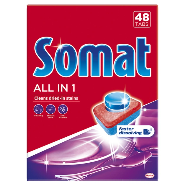 Таблетки для посудомийних машин Somat All in 1 48 шт (9000101347975) - изображение 1